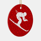 Personaliseer het, Skier Keramisch Ornament (Rechts)