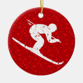 Personaliseer het, Skier Keramisch Ornament (Voorkant)