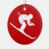 Personaliseer het, Skier Keramisch Ornament (Links)