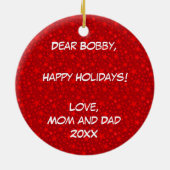 Personaliseer het, Skier Keramisch Ornament (Achterkant)