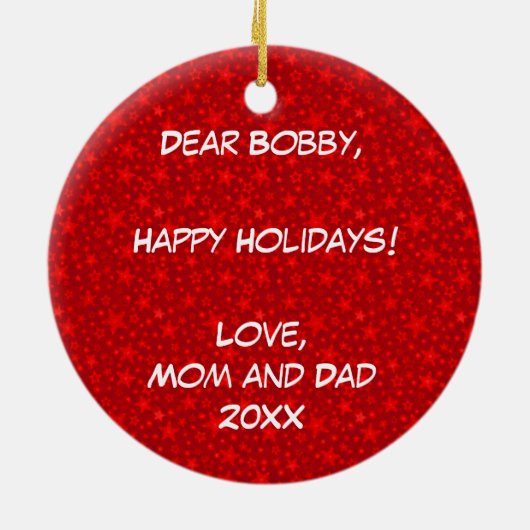 Personaliseer het, Skier Keramisch Ornament (Achterkant)