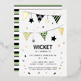 Personaliseer het! Sterren, Stripes en Confetti Folie Feestdagenkaart