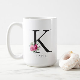 Personaliseer het! Sweet Peonies Initiaal 15oz Mok
