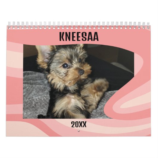 Personaliseer het! Swirl-A-LiciousPet Foto Roze Kalender (Hoes)