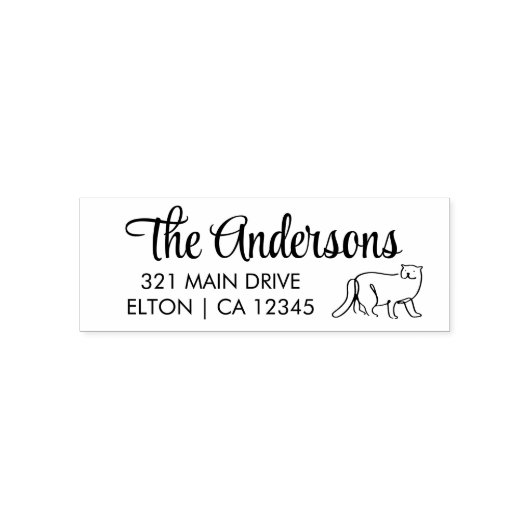 Personaliseer het Terugkeeradres van het Kattensch Zelfinktende Stempel (Design)