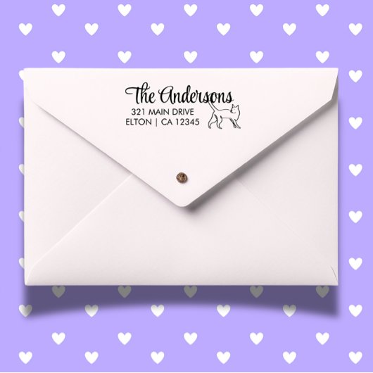 Personaliseer het Terugkeeradres van het Kattensch Zelfinktende Stempel