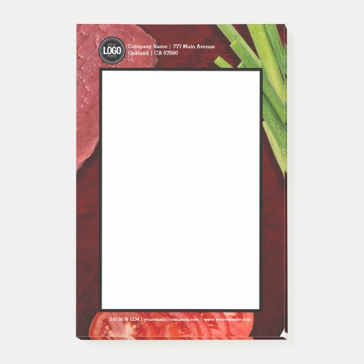 Personaliseer het thema van het steak-restaurant post-it® notes (Voorkant)