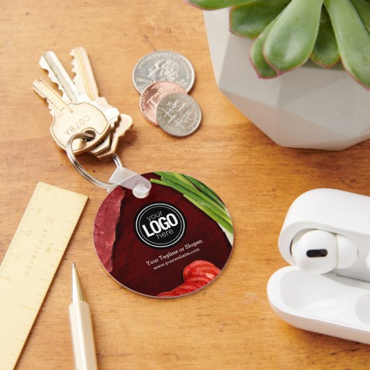 Personaliseer het thema van het steak-restaurant sleutelhanger (Bureau)
