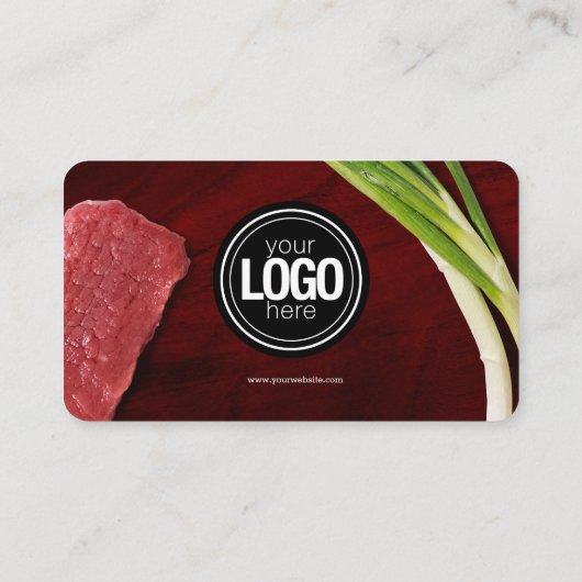 Personaliseer het thema van het steak-restaurant visitekaartje (Achterkant)