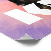 Personaliseer het! Tie Dye huisdier foto & naam Poster (Hoek)