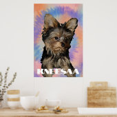 Personaliseer het! Tie Dye huisdier foto & naam Poster (Keuken)