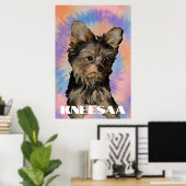 Personaliseer het! Tie Dye huisdier foto & naam Poster (Thuiskantoor)