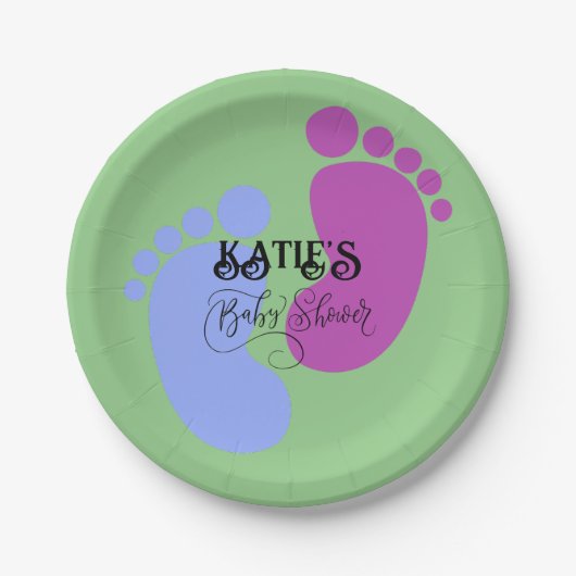 Personaliseer het Unisex Baby Feet Flat Icon Papieren Bordje (Voorkant)