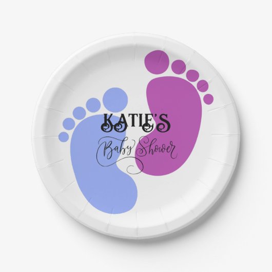 Personaliseer het Unisex Baby Feet Flat Icon Papieren Bordje (Voorkant)