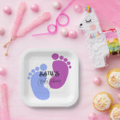 Personaliseer het Unisex Baby Feet Flat Icon Papieren Bordje (Feest)