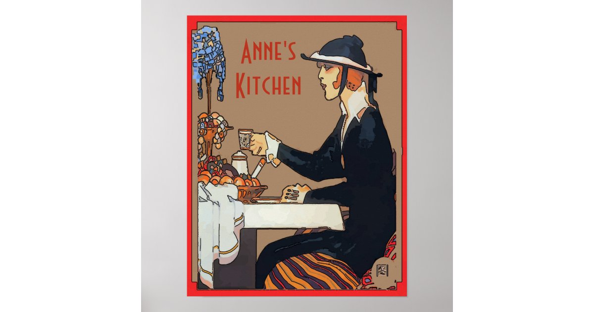 Personaliseer het Vintage Teken van de Keuken van Poster Zazzle.nl