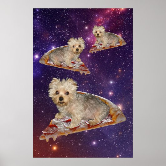 Personaliseer het! Vliegende Pizza Huisdier Poster (Voorkant)