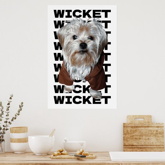 Personaliseer het! WIT Huisdier Foto & Naam Herhal Poster (Keuken)