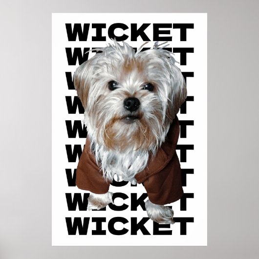 Personaliseer het! WIT Huisdier Foto & Naam Herhal Poster (Voorkant)