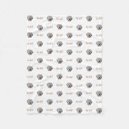 Personaliseer het! WITTE HUISDIER FOTO EN NAAM Fleece Deken