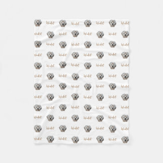 Personaliseer het! WITTE HUISDIER FOTO EN NAAM Fleece Deken