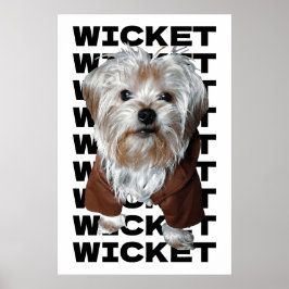 Personaliseer het! WITTE huisdierfoto en naam herh Poster