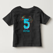 PERSONALISEER HET! Woohoo Monster 5e verjaardag Kinder Shirts (Voorkant)