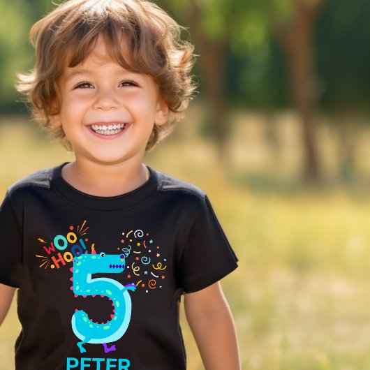 PERSONALISEER HET! Woohoo Monster 5e verjaardag Kinder Shirts