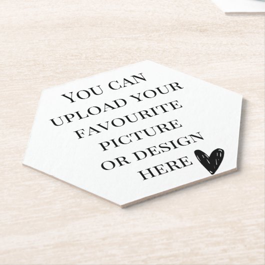 Personaliseer Hexagon Kartonnen Onderzetters (Schuin)