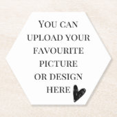 Personaliseer Hexagon Kartonnen Onderzetters (Voorkant)