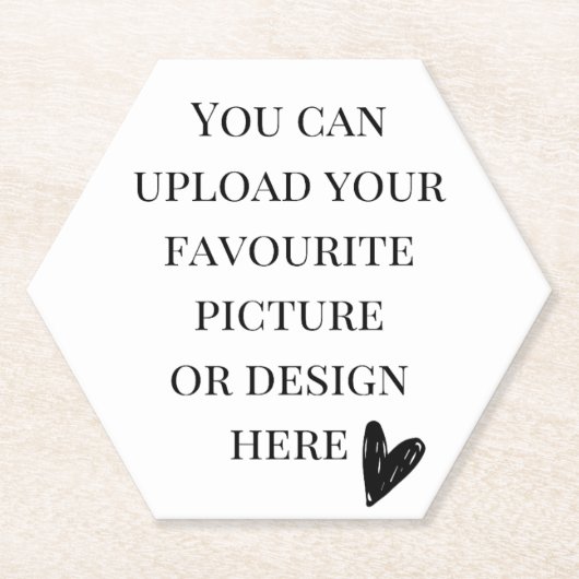 Personaliseer Hexagon Kartonnen Onderzetters (Voorkant)