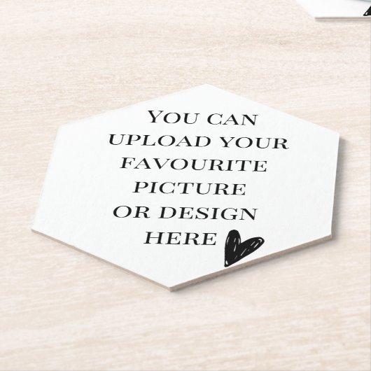 Personaliseer Hexagon Pointed Top Kartonnen Onderzetters (Schuin)