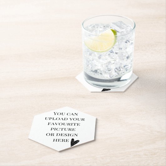 Personaliseer Hexagon Pointed Top Kartonnen Onderzetters (Insitu)