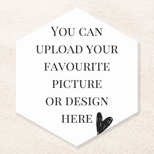 Personaliseer Hexagon Pointed Top Kartonnen Onderzetters (Voorkant)