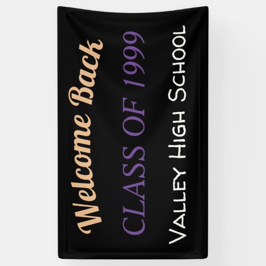 Personaliseer. High School Reunion. Spandoek (Verticaal)