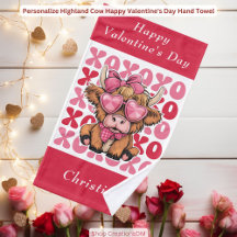 Personaliseer Highland Koe Happy Valentine's Day