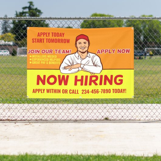 Personaliseer Hiring Technici Installateurs Helper Spandoek (Insitu)