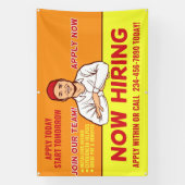 Personaliseer Hiring Technici Installateurs Helper Spandoek (Verticaal)