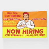 Personaliseer Hiring Technici Installateurs Hulpkr Spandoek (Horizontaal)