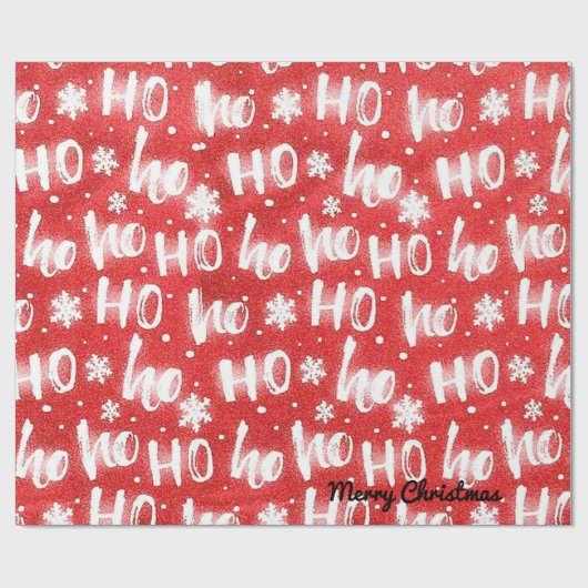 Personaliseer HO HO HO Kerstmis Verpakking Papier  (Vlak)