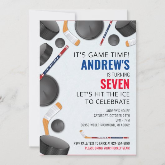 Personaliseer Hockey Sport Verjaardagsfeest Kaart (Voorkant)