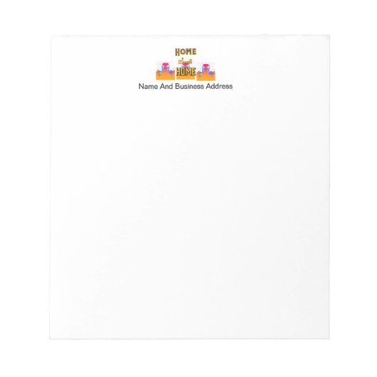Personaliseer Home Sweet Home Notitieblok (Voorkant)