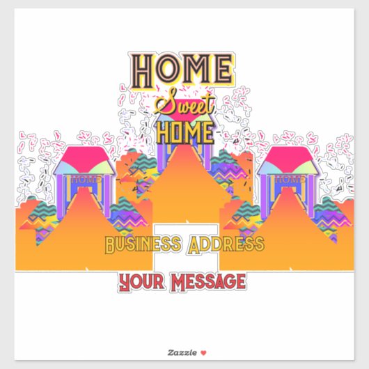 Personaliseer Home Sweet Home Onroerend goed Sticker (Vel)