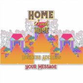 Personaliseer Home Sweet Home Onroerend goed Sticker (Voorkant)
