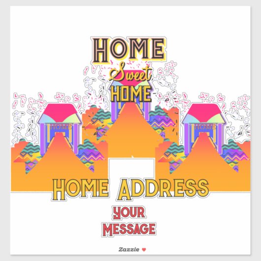 Personaliseer Home Sweet Home Zakelijk Sticker (Vel)