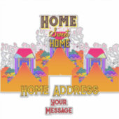Personaliseer Home Sweet Home Zakelijk Sticker (Voorkant)