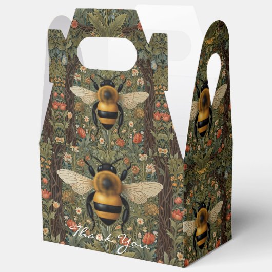 Personaliseer  hommel botanische bloemen bedankdoosjes (Open)