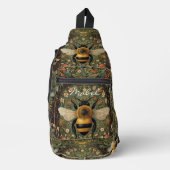 Personaliseer  hommel botanische bloemen sling bag (Voorkant)