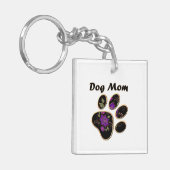 Personaliseer Hond Mam Met Poot Sleutelhanger (Voorkant Links)