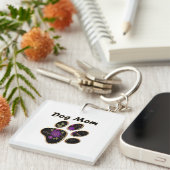 Personaliseer Hond Mam Met Poot Sleutelhanger (Voorkant Rechts)
